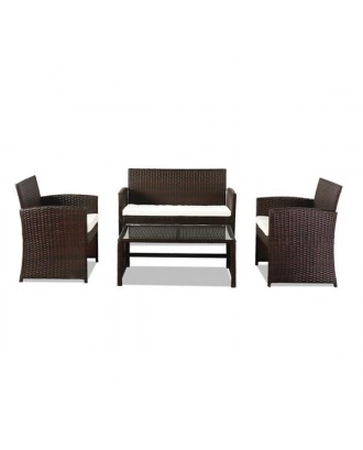 Outdoor Leisure Rattan Furniture Four-Piece-Brown