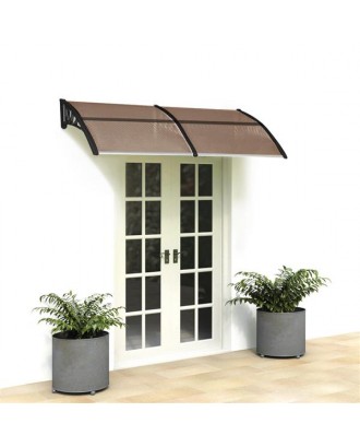 [US-W]HT-200 x 100 Household Application Door & Window Rain Cover Eaves Brown Board & Black Holder