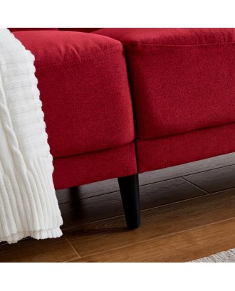 Modern ployester fabric sofa 71"W Red