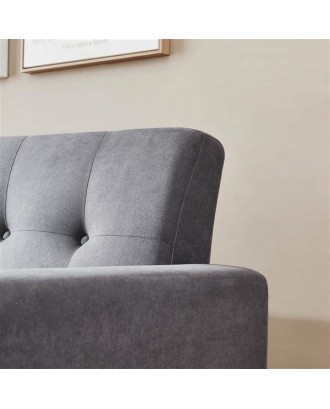 Mid-Century Modern Sofa, Fabric, 79"W, Gray