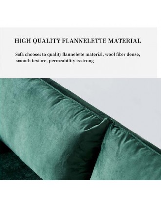 Velet Fabric sofa with pocket -71‘’ green