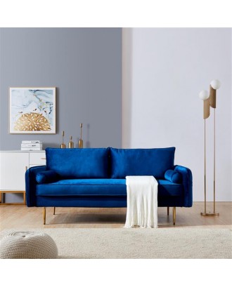 Velvet Fabric sofa with pocket-71‘’Blue