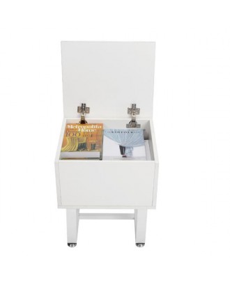 Wooden Square Storage Box Stool For Home Use White