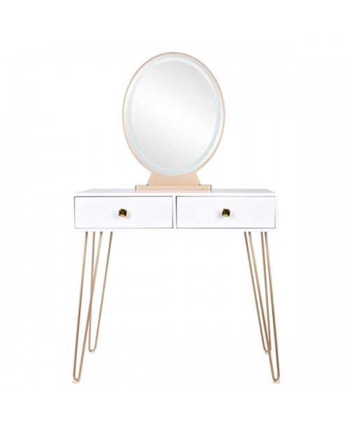 Bedroom Iron Dressing Table Simple, Dressing Table With Round Mirror Attached