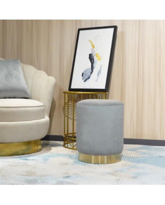 FCH Ottoman Set Round Velvet Footrest Modern Vanity Stool Seat Bedroom Living Room