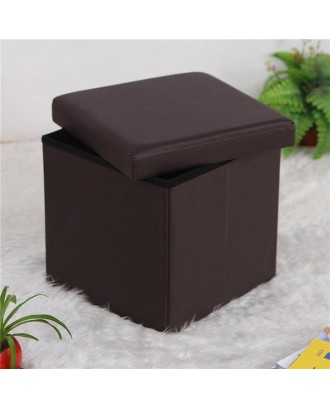 FL-01S Practical PVC Leather Square Shape Footstool Brown