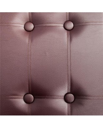 [US-W]F-02L Practical PVC Leather Rectangle Shape Surface with Line Footstool Brown